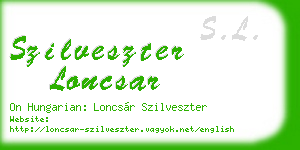 szilveszter loncsar business card