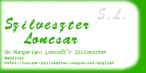 szilveszter loncsar business card